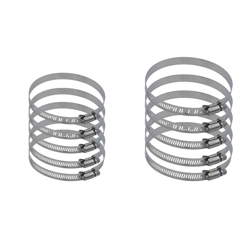 WEAXIO 10 Stück Edelstahl Schlauchschellen Sortiment, verstellbare 2 Größen 91-114mm & 118-140mm Kraftstoffleitung Klemme Schlauchklemme für Sanitär, Automotive, mechanische Anwendungen Rohr, Garten von WEAXIO