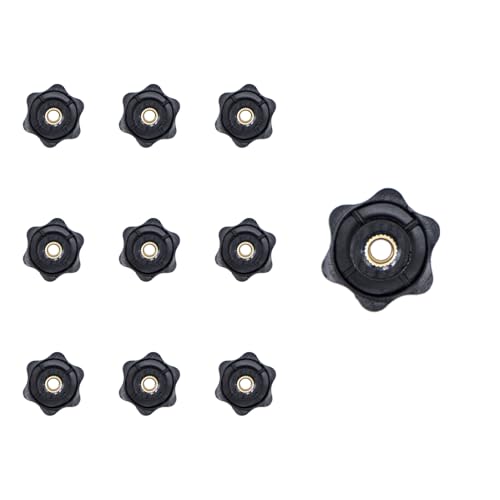 WEAXIO 15 Stück M6 Sterngriffmutter, Schwarz M6 Sterngriffschraube weibliche geknöllte Klemmmutter Kunststoff Innengewinde Stern Muttern Sternschraube Rändelmutter für Werkzeugmaschine, Maschine von WEAXIO