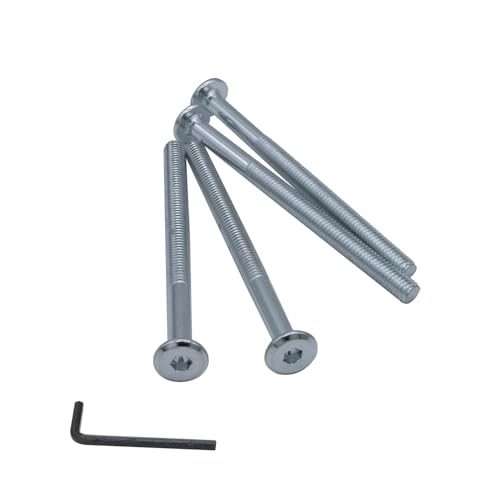 WEAXIO 40 Stück M6x100mm Flachkopfschrauben Innensechskant Zylinderschrauben, Kohlenstoffstahl Rundkopf partiell Gewinde Inbusschraubenantrieb, Möbel Schrauben von WEAXIO