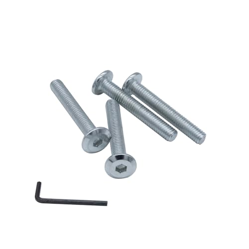 WEAXIO 60 Stück M6x20mm Flachkopfschrauben Innensechskant Zylinderschrauben, Kohlenstoffstahl Rundkopf Voll Gewinde Inbusschraubenantrieb, Möbel Schrauben von WEAXIO