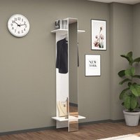 Spiegelschrank-Garderobenständer mit Ablagen in Hochglanz Weiß Ivy Spiegelschrank-Garderobenständer mit Ablagen in Hochglanz Weiß Ivy von WEB FURNITURE