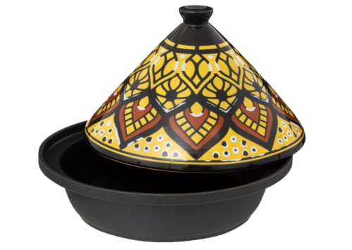 WEB2O Tajine Induktion und Glaskeramik, traditionell, Edelstahl, Gelb, 30,20 x 30,20 x 23 cm von WEB2O