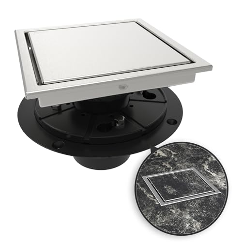 WEBANG 15,2 cm quadratischer Duschablauf gebürsteter Bodenablauf mit Flansch wendbare 2-in-1-Abdeckung Flieseneinsatzrost Abnehmbarer SUS304 Edelstahl CUPC Zertifiziert gebürstet WEBANG 15,2 cm quadratischer Duschablauf gebürsteter Bodenablauf mit Flansch wendbare 2-in-1-Abdeckung Flieseneinsatzrost Abnehmbarer SUS304 Edelstahl CUPC Zertifiziert gebürstet von WEBANG