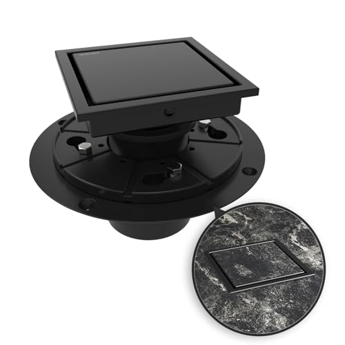 WEBANG 4 Zoll Quadratischer Duschrinne Schwarz Bodenablauf mit Flansch Reversible 2-in-1 Abdeckung Flieseneinsatz Rost Abnehmbar SUS304 Edelstahl CUPC Zertifiziert Mattschwarz WEBANG 4 Zoll Quadratischer Duschrinne Schwarz Bodenablauf mit Flansch Reversible 2-in-1 Abdeckung Flieseneinsatz Rost Abnehmbar SUS304 Edelstahl CUPC Zertifiziert Mattschwarz von WEBANG