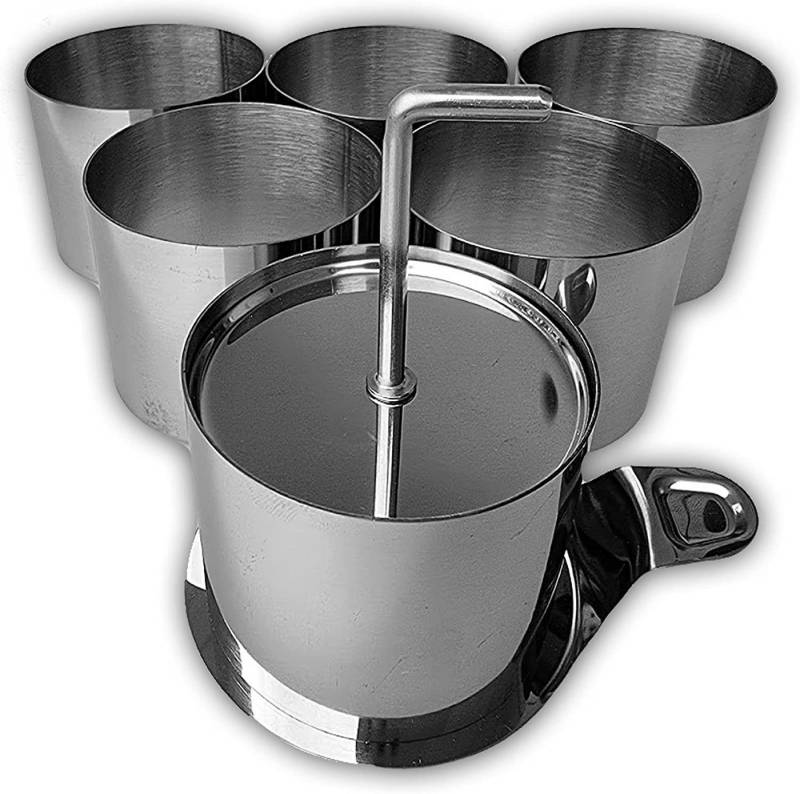 WEBBOMB Speisering 8tlg Set Edelstahl Dessertringe Mini Backringe Ø 7,5 Höhe 5,5 cm rund von WEBBOMB