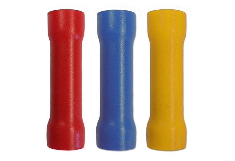 WEBBOMB Stoßverbinder 25 Stück Stossverbinder Rot Blau oder Gelb Kabelschuhe Klemmverbinder von WEBBOMB