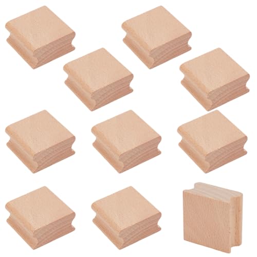 WEBEEDY 10 STK. Leerholz Gummistempel Halter Hartes Holz Gummistempel Schnitzholz Gummistempel Halter Für Bastelarbeiten Quadratische Nut Holzblöcke Für Lasergravur Und DIY (40x40x20mm) von WEBEEDY