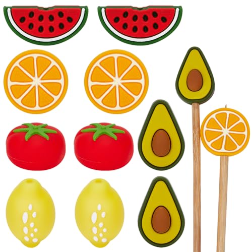 WEBEEDY 10 Stück Obst-Stricknadelstopper Niedlicher Zitronen-Nadelspitzenschutz Kleiner Strickspitzenschutz Nadelendkappen Strick- Und Häkelzubehör von WEBEEDY