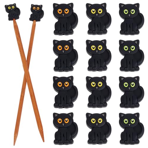 WEBEEDY 12 Stk. Katzenstricknadelstopper Cartoon Tier Nadel Spitzen Schutzkappen Silikon Nadel Tipps Nähzubehör Für DIY Quilten Häkeln Handwerk 3 Styles von WEBEEDY