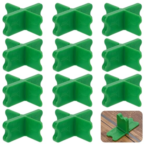 WEBEEDY 12 Stück ABS Deckabstandshalter Werkzeug Mit 4 Dicken 0.16cm 0.32cm 0.48cm 0.64cm Abstandshalter Für Deck Bretter Grünes Terrassenbauwerkzeug von WEBEEDY