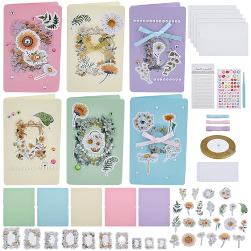 WEBEEDY 15 Set DIY Schriften Blumenrahmen Kartenbastelset Für Erwachsene 5 Farben Blanko Kartensets Mit Passenden Umschlägen Gestalten Sie Ihre Eigenen Blumenrahmen Mit Stickern Zum Geburtstag WEBEEDY 15 Set DIY Schriften Blumenrahmen Kartenbastelset Für Erwachsene 5 Farben Blanko Kartensets Mit Passenden Umschlägen Gestalten Sie Ihre Eigenen Blumenrahmen Mit Stickern Zum Geburtstag von WEBEEDY