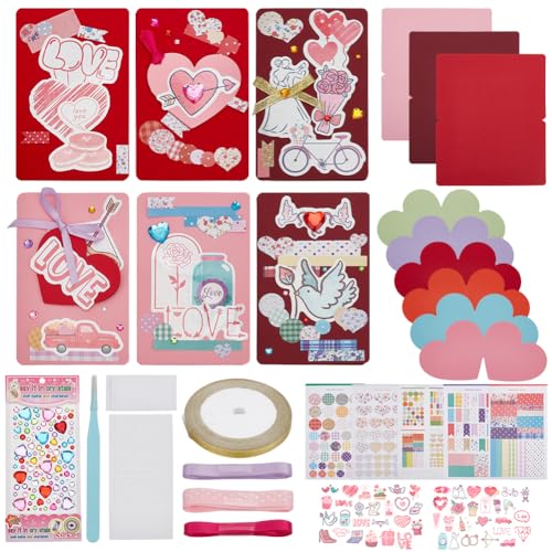 WEBEEDY 15 Set DIY Valentinstagskarten Bastelset Für Erwachsene 3 Farben Blanko Kartensets Mit Passenden Umschlägen Herz Aufkleber DIY Einzigartige Valentinstags Grußkarte WEBEEDY 15 Set DIY Valentinstagskarten Bastelset Für Erwachsene 3 Farben Blanko Kartensets Mit Passenden Umschlägen Herz Aufkleber DIY Einzigartige Valentinstags Grußkarte von WEBEEDY