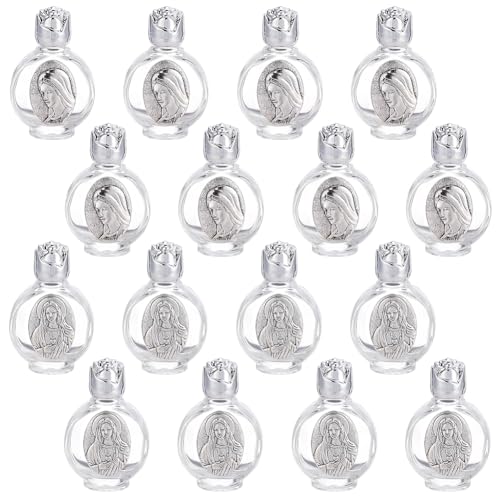 WEBEEDY 16 Stk. Geprägte Leere Weihwasserflaschen Mini Dekorative Flaschen 1 ml Weihwasserbehälter Tragbare Kirchengeschenke Mit Deckel Für Osterdekoration 2 Styles von WEBEEDY