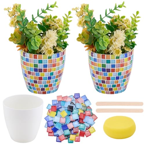 WEBEEDY 2 Set DIY Vase Mosaik-Set Kleine Blumenvase Mosaik Set Für Erwachsene Anfänger DIY Bunte Glasmosaikfliesen Kit Machen Sie Ihr Eigenes Vasenset WEBEEDY 2 Set DIY Vase Mosaik-Set Kleine Blumenvase Mosaik Set Für Erwachsene Anfänger DIY Bunte Glasmosaikfliesen Kit Machen Sie Ihr Eigenes Vasenset von WEBEEDY