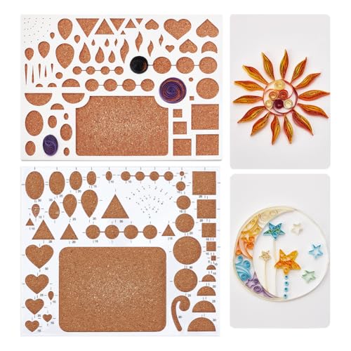 WEBEEDY 2 Stile Neues Quilling-Schablonenbrett Weißes Papier Quilling-Schablonenbrett Kunststoff Quilling-Design-Kork-Rückseite-Brett Arbeitsbrett Quilling-Werkzeuge Für DIY-Papierstreifenhandwerk von WEBEEDY