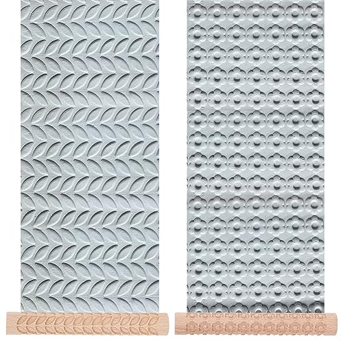 WEBEEDY 2 Stück Töpferwerkzeuge Holzzweig-Rollen Ton-Modelliermuster Rollen Holzgriff Ton-Textur-Roller Ahorn-Muster Tonrollen Für Heimwerker WEBEEDY 2 Stück Töpferwerkzeuge Holzzweig-Rollen Ton-Modelliermuster Rollen Holzgriff Ton-Textur-Roller Ahorn-Muster Tonrollen Für Heimwerker von WEBEEDY