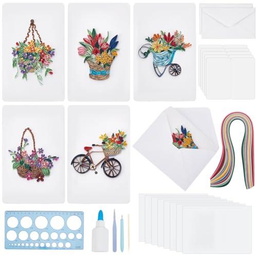 WEBEEDY 20 Set Papier Quilling Kit Für Erwachsene Anfänger DIY Blumenkorb Quilling Blank Card Kit 5 Stile Blumenkorb Grußkarten Bastelset Mit Anleitung Für Geburtstag WEBEEDY 20 Set Papier Quilling Kit Für Erwachsene Anfänger DIY Blumenkorb Quilling Blank Card Kit 5 Stile Blumenkorb Grußkarten Bastelset Mit Anleitung Für Geburtstag von WEBEEDY