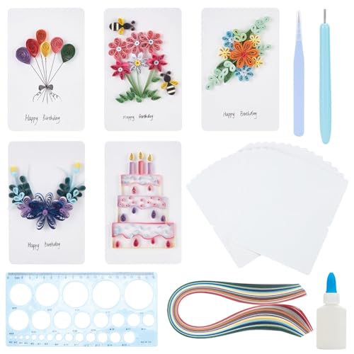 WEBEEDY 20 Sets Papier-Quilling-Set Geburtstagskarten Handgemachte Grußkarte Mit Papier-Quilling-Streifen Geburtstagskarte DIY Handgefertigt Kunsthandwerk Geburtstag Geschenke WEBEEDY 20 Sets Papier-Quilling-Set Geburtstagskarten Handgemachte Grußkarte Mit Papier-Quilling-Streifen Geburtstagskarte DIY Handgefertigt Kunsthandwerk Geburtstag Geschenke von WEBEEDY