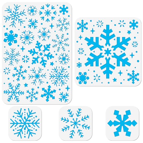 WEBEEDY 3 Größen Schneeflocken Schablone Zum Malen DIY Weihnachts Schablonen Vorlage Wiederverwendbare Schneeflocken Schablone Zum Malen Auf Holz Wand Leinwand Möbel Boden Stoff Zuhause Dekor von WEBEEDY