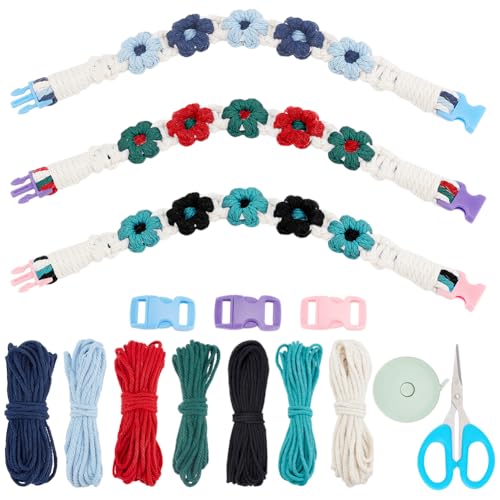 WEBEEDY 3 Set DIY Makramee Haustierhalsband Kit Für Erwachsene Anfänger Blume Makramee Hund & Katze Halsband Bastelset Mit Baumwollschnur Und Anleitung Handgemachtes Haustier Weihnachtskostüm WEBEEDY 3 Set DIY Makramee Haustierhalsband Kit Für Erwachsene Anfänger Blume Makramee Hund & Katze Halsband Bastelset Mit Baumwollschnur Und Anleitung Handgemachtes Haustier Weihnachtskostüm von WEBEEDY