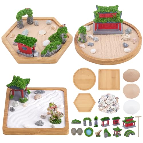 WEBEEDY 3 Set Japanischer Zen Garten Kit Für Den Schreibtisch Mini Desktop Sand Tray Zen Garden Meditationszubehör Home Office Dekor Entspannungsgeschenke Weihnachten Geburtstagsgeschenke WEBEEDY 3 Set Japanischer Zen Garten Kit Für Den Schreibtisch Mini Desktop Sand Tray Zen Garden Meditationszubehör Home Office Dekor Entspannungsgeschenke Weihnachten Geburtstagsgeschenke von WEBEEDY