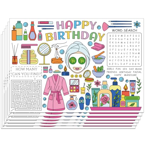WEBEEDY 30 Stück Spa Platzsets zum Ausmalen Glücklich Geburtstag Ausmal -Platz-Sets Für Den Esstisch 40 x 28cm Bemalbare Tischdecke Für Restaurant Unterhaltung Basteln WEBEEDY 30 Stück Spa Platzsets zum Ausmalen Glücklich Geburtstag Ausmal -Platz-Sets Für Den Esstisch 40 x 28cm Bemalbare Tischdecke Für Restaurant Unterhaltung Basteln von WEBEEDY