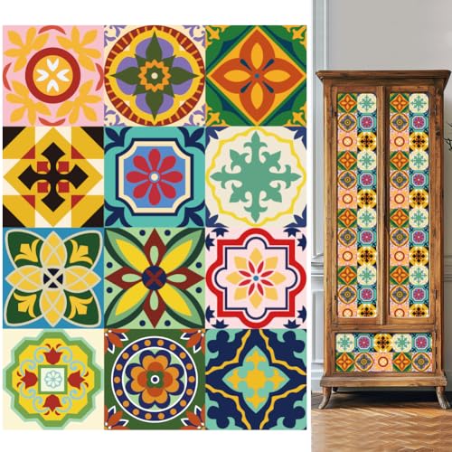 WEBEEDY 36 Stück Mosaik Stil Fliesen Aufkleber Abzieh Und Selbstklebend Wandfliesen Aufkleber Wasserdicht Ölbeständig Dekorative Aufkleber Für Küche Badezimmer Waschküche Dekor (10x10cm) von WEBEEDY