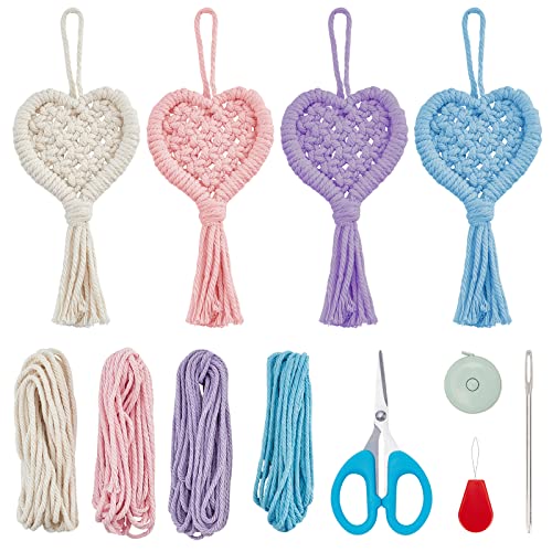 WEBEEDY 4 Sets Makramee Set Anfänger mit Anleitung Dein eigenes DIY Makramee Herz Set für Anfänger Mini Makramee Herz Ornament Kreative Dekorative Knüpfprojekte Geschenk für Valentinstag WEBEEDY 4 Sets Makramee Set Anfänger mit Anleitung Dein eigenes DIY Makramee Herz Set für Anfänger Mini Makramee Herz Ornament Kreative Dekorative Knüpfprojekte Geschenk für Valentinstag von WEBEEDY