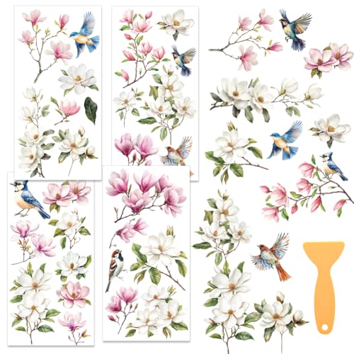 WEBEEDY 4 Stück Blumen Vögel Rub On Transfers Für Bastelarbeiten Vintage Möbel Wandtattoos Zum Aufkleben Für Fenster Wandkunst Tassen Umschlag Schlafzimmer Dekor 15x30cm WEBEEDY 4 Stück Blumen Vögel Rub On Transfers Für Bastelarbeiten Vintage Möbel Wandtattoos Zum Aufkleben Für Fenster Wandkunst Tassen Umschlag Schlafzimmer Dekor 15x30cm von WEBEEDY