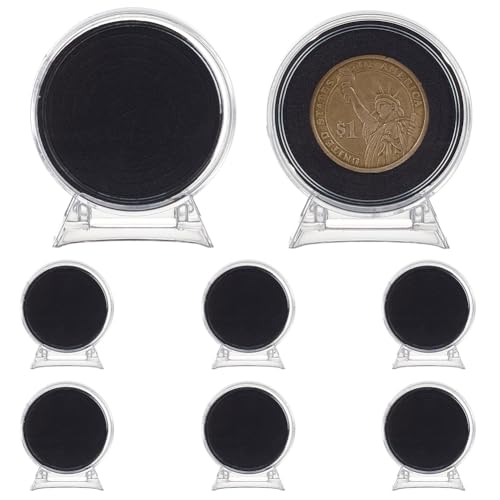 WEBEEDY 8 Stück Acryl Münzdisplay Ständer Münzdisplay Halter Mit Schwarzem Innenkissen Und Basis Doppelter Schutz Münzhalter Für Münzen Mit Einem Durchmesser von Weniger als 40mm WEBEEDY 8 Stück Acryl Münzdisplay Ständer Münzdisplay Halter Mit Schwarzem Innenkissen Und Basis Doppelter Schutz Münzhalter Für Münzen Mit Einem Durchmesser von Weniger als 40mm von WEBEEDY