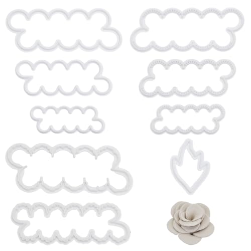 WEBEEDY 9 Größen Tonblumen Ausstecher Set Rose Nelke Pfingstrose DIY Fondant Formen Elegante Kuchen Dessert Ausstecher Tonformen Für Töpferei Keramik & Fondant Dekorationen von WEBEEDY