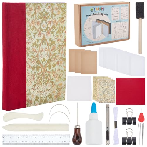 WEBEEDY Buchbinden Starter Set Anfänger Buchbinden DIY Bastelset Mit Anleitung Gewinde Nadeln Papiere & Grundlegendes Buchbindewerkzeug Buchiges Geschenk WEBEEDY Buchbinden Starter Set Anfänger Buchbinden DIY Bastelset Mit Anleitung Gewinde Nadeln Papiere & Grundlegendes Buchbindewerkzeug Buchiges Geschenk von WEBEEDY