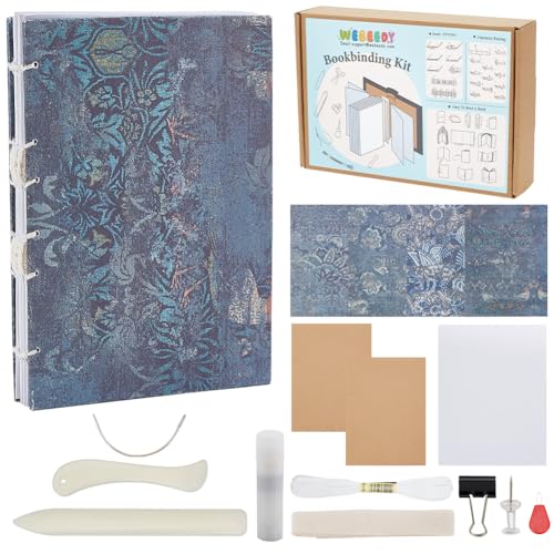 WEBEEDY Buchbindeset Buchbindenbastelset Vintage Handgemachte Notizbücher Für Anfänger DIY Journal Set Tagebuchzubehör DIY Journaling Zubehör Geburtstagsbastelgeschenk, 1cm (A1cm) von WEBEEDY