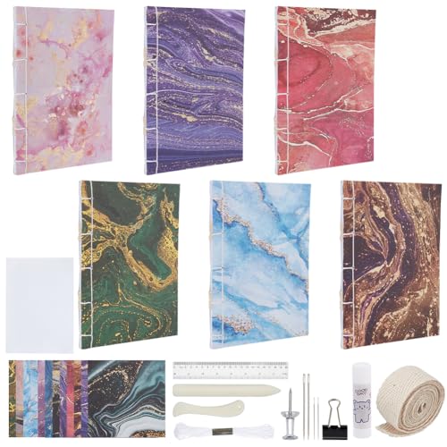 WEBEEDY Buchbindeset DIY Japanisches Stichbinde-Notizbuch Buchherstellungsset DIY-Bastelset Für Erwachsene Komplettes Buchbindezubehör-Set Mit Faden, Nähnadeln, Papier Und Andere Werkzeuge von WEBEEDY