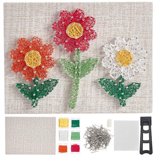 WEBEEDY DIY 3D String Art Kit für Erwachsene Anfänger DIY Blumennagel String Bastelset Kreative Bastelsets Home Wanddekorationen Einzigartiges Geschenk zum Valentinstag Muttertag Hochzeit von WEBEEDY