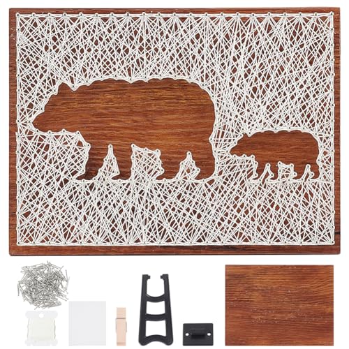 WEBEEDY DIY Bären String Art Kit Für Anfänger Silhouette String Art Muster DIY Holzschild Bastelset Für Erwachsene Kunst Und Handwerk Set Für Handgemachtes Einzigartiges Geschenk Wohnkultur WEBEEDY DIY Bären String Art Kit Für Anfänger Silhouette String Art Muster DIY Holzschild Bastelset Für Erwachsene Kunst Und Handwerk Set Für Handgemachtes Einzigartiges Geschenk Wohnkultur von WEBEEDY