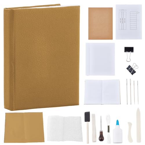 WEBEEDY DIY-Buchbindeset für Anfänger Buchbindezubehör-Set Mit Werkzeugen Für Buchbindehandwerk Und Nähzubehör A6-Buchherstellungsset Komplett Tagebuch Bastelset Für Erwachsene,Khaki von WEBEEDY