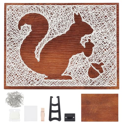 WEBEEDY DIY Eichhörnchen String Art Kit Für Anfänger Silhouette String Art Muster DIY Holz Schild Bastelset Für Erwachsene Kunst Und Handwerk Set Für Handgemachtes Einzigartiges Geschenk Wohnkultur WEBEEDY DIY Eichhörnchen String Art Kit Für Anfänger Silhouette String Art Muster DIY Holz Schild Bastelset Für Erwachsene Kunst Und Handwerk Set Für Handgemachtes Einzigartiges Geschenk Wohnkultur von WEBEEDY