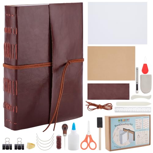 WEBEEDY DIY Koptische Reisetagebuch Buchbinderei Kit für Anfänger, Hand Buchbindung Tools Set Notebook Making Kit für Erwachsene DIY Journaling Zubehör Geburtstag Geschenk, 15X21cm(A5) von WEBEEDY