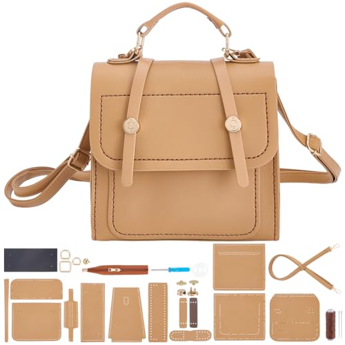 WEBEEDY DIY Leder Handtasche Bastelset Komplettes Schultertasche Nähset Mit Henkeln Und Handtaschengurten Selbstgemachte Tasche Für Frauen als Sommerurlaubsgeschenk 20x10x20cm WEBEEDY DIY Leder Handtasche Bastelset Komplettes Schultertasche Nähset Mit Henkeln Und Handtaschengurten Selbstgemachte Tasche Für Frauen als Sommerurlaubsgeschenk 20x10x20cm von WEBEEDY