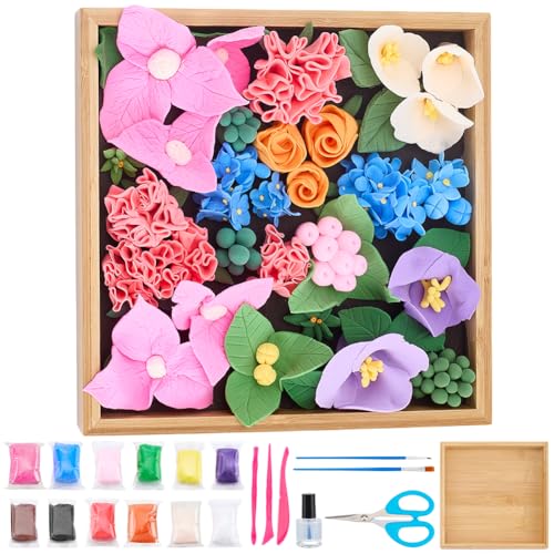 WEBEEDY DIY Lufttrockene Ton Set Für Anfänger 12 Farben Blumen Modelliermasse Set Mit 3 Modellierwerkzeugen Anzeigetablett Für Erwachsene 3D Sukkulenten Kunst Set Für Zuhause Wanddekoration WEBEEDY DIY Lufttrockene Ton Set Für Anfänger 12 Farben Blumen Modelliermasse Set Mit 3 Modellierwerkzeugen Anzeigetablett Für Erwachsene 3D Sukkulenten Kunst Set Für Zuhause Wanddekoration von WEBEEDY