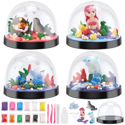 WEBEEDY DIY Meerjungfrau Thema Schneekugeln Kit 4 Sets Machen Sie Ihre Einigen unter dem Meer Wasser Globe Kit mit 4 Tiere Figuren 12 Packungen Modellierung Ton für Sculpting Crafts WEBEEDY DIY Meerjungfrau Thema Schneekugeln Kit 4 Sets Machen Sie Ihre Einigen unter dem Meer Wasser Globe Kit mit 4 Tiere Figuren 12 Packungen Modellierung Ton für Sculpting Crafts von WEBEEDY