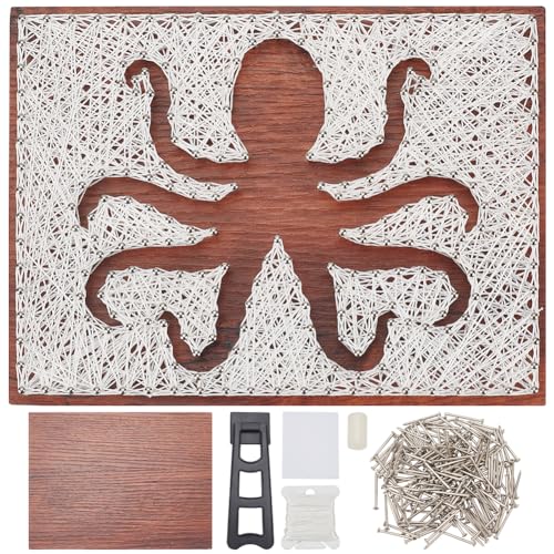 WEBEEDY DIY Oktopus String Art Kit Für Anfänger Silhouette String Art Muster DIY Holzschild Bastelset Für Erwachsene Kunst Und Handwerk Set Für Handgemachtes Einzigartiges Geschenk Wohnkultur WEBEEDY DIY Oktopus String Art Kit Für Anfänger Silhouette String Art Muster DIY Holzschild Bastelset Für Erwachsene Kunst Und Handwerk Set Für Handgemachtes Einzigartiges Geschenk Wohnkultur von WEBEEDY