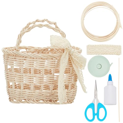 WEBEEDY DIY Rattan Korb Tasche Set Frauen Rattankorb mit Henkel Set Sommer-Reise-Stroh-Strandtaschen Für Frauen Runder Griff Oben Stroh-Handtasche Große Kapazität Toto Retro Rattan-Tragetasche WEBEEDY DIY Rattan Korb Tasche Set Frauen Rattankorb mit Henkel Set Sommer-Reise-Stroh-Strandtaschen Für Frauen Runder Griff Oben Stroh-Handtasche Große Kapazität Toto Retro Rattan-Tragetasche von WEBEEDY