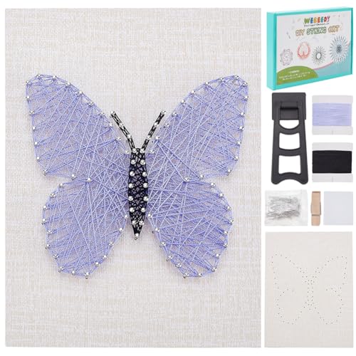 WEBEEDY DIY Schmetterling String Art Kit Für Anfänger 3D Tier String Art Bastelset Für Erwachsene Nagelkunst Bastelset Mit Anleitung Und Allen Materialien Hauptdekorationen WEBEEDY DIY Schmetterling String Art Kit Für Anfänger 3D Tier String Art Bastelset Für Erwachsene Nagelkunst Bastelset Mit Anleitung Und Allen Materialien Hauptdekorationen von WEBEEDY