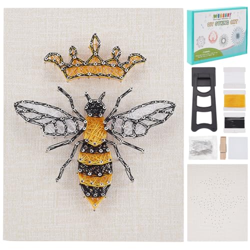 WEBEEDY DIY String Art Kit Bienen Nagel Wickel Zeichenbastelset 3D String Art Malerei Für Erwachsene String Art Zubehör DIY Handwerksset Weihnachtsdekoration 21.5x14.5cm WEBEEDY DIY String Art Kit Bienen Nagel Wickel Zeichenbastelset 3D String Art Malerei Für Erwachsene String Art Zubehör DIY Handwerksset Weihnachtsdekoration 21.5x14.5cm von WEBEEDY