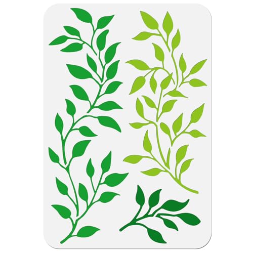 WEBEEDY Großes Weinblatt Schablonenbaumzweig Schablone Wiederverwendbare Pflanzenthema Schablone DIY Zeichnungsvorlagen Schablonen Zum Malen Auf Holz Wand Leinwand Wohnkultur 21x29.7cm von WEBEEDY