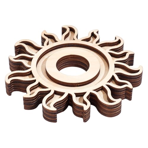 WEBEEDY Holz Sonnenkugel Kristallhalter 12.4mm Kristall Display Ständer Und Halter Dekorative Kristallgitterplatte Eleganter Kristallständer Für Naturedelstein Unregelmäßiger Kristall von WEBEEDY