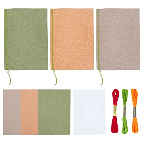 WEBEEDY Making Handmade Books Kits Für 3 Set Hand Bookbinding, Komplettes Buchbindewerkzeug-Set Für Anfänger Mit Buchbindepapier, Deckblatt, Gewinde, Nadel, I-Träger-Heftklammern, Herrscher von WEBEEDY