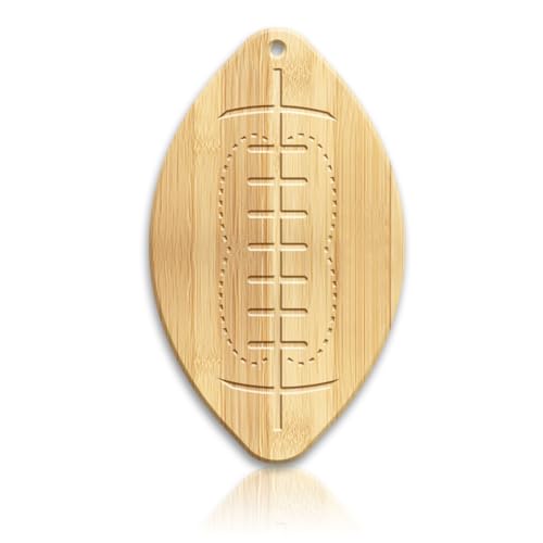 WEBEEDY Rugby Förmiges Bambusholz Schneidebrett Holz Charkuterie Platten Für Die Küche Kleines Schneidebrett Mit Aufhängeloch Dekorative Servierplatte (20x35cm) von WEBEEDY